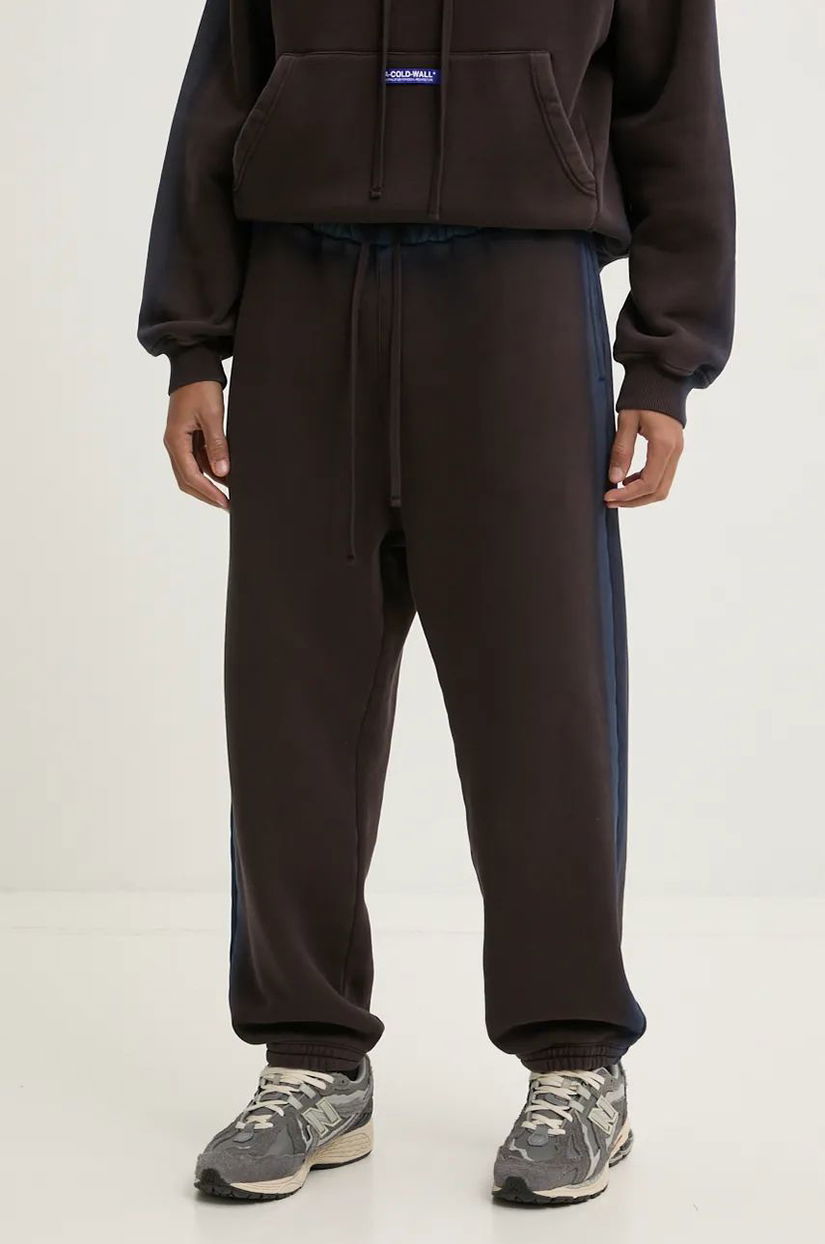 A-COLD-WALL* pantaloni de trening din bumbac culoarea maro, ACWMB296