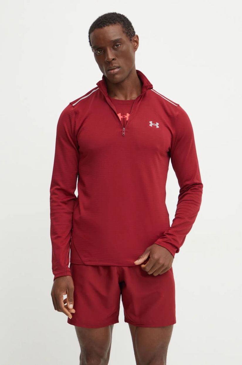 Under Armour hanorac de antrenament Vanish Cold Weather culoarea bordo, neted, 1387793