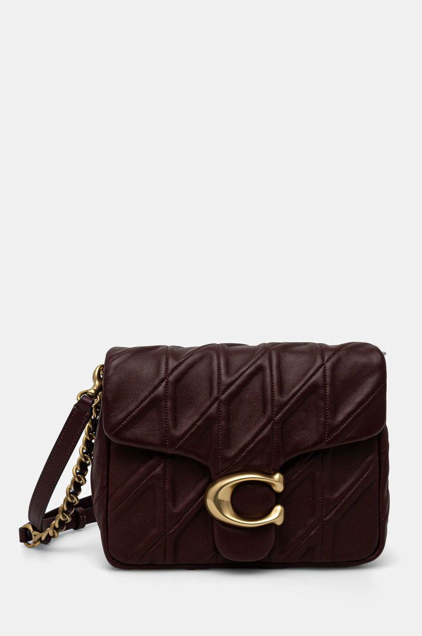 Coach poseta de piele square tabby culoarea bordo, CW629