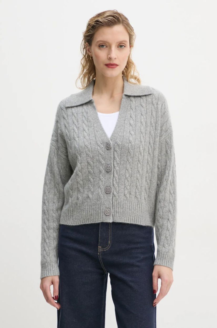 FROM FUTURE cardigan din casmir culoarea gri, light, WPC01295