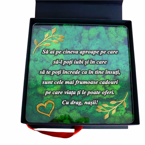 Cutie Cadou pentru Fini, Licheni, Verde, 23×23 cm, CLFUV001