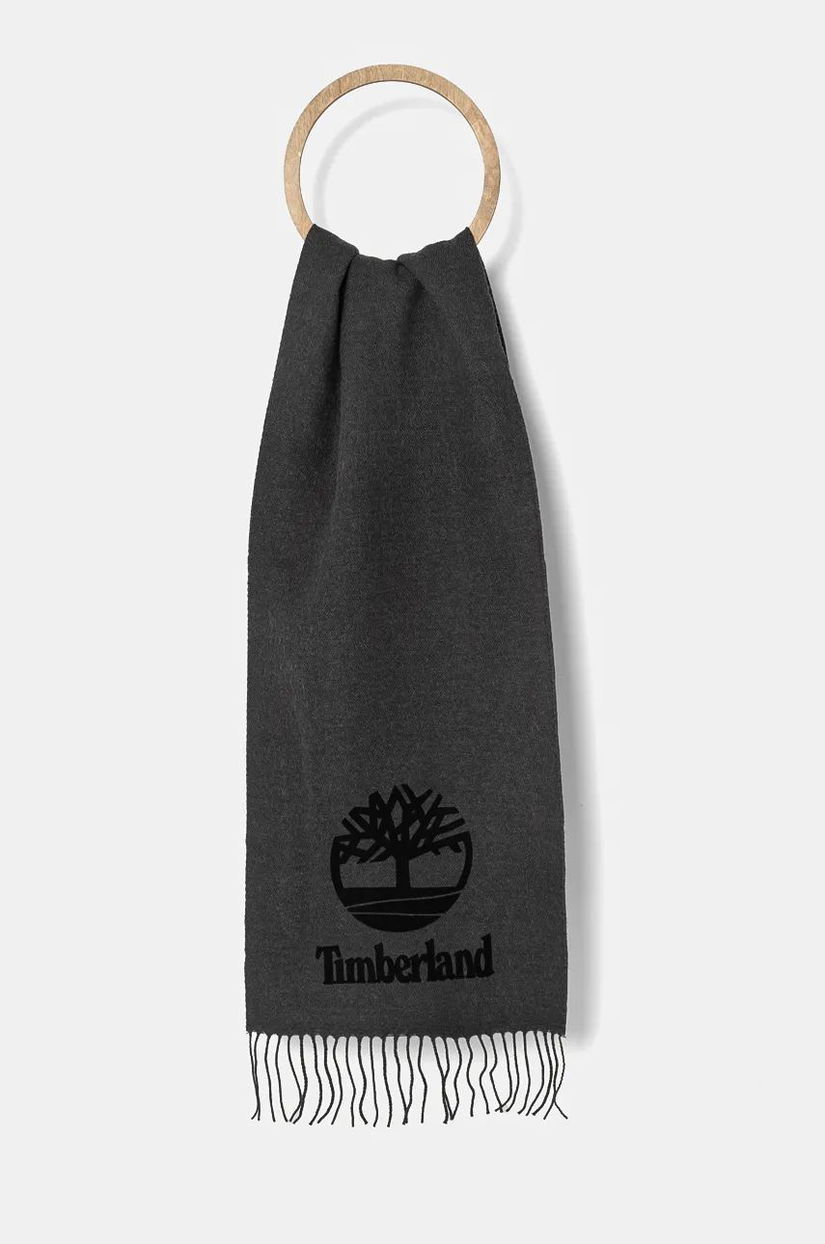 Timberland fular culoarea gri, neted, TB0A616X0101