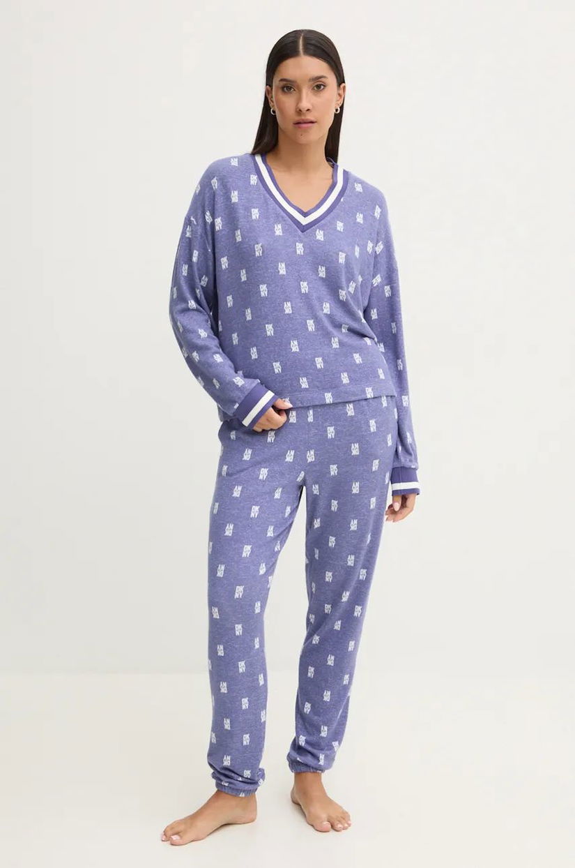 Dkny pijama femei, culoarea violet, YI90020