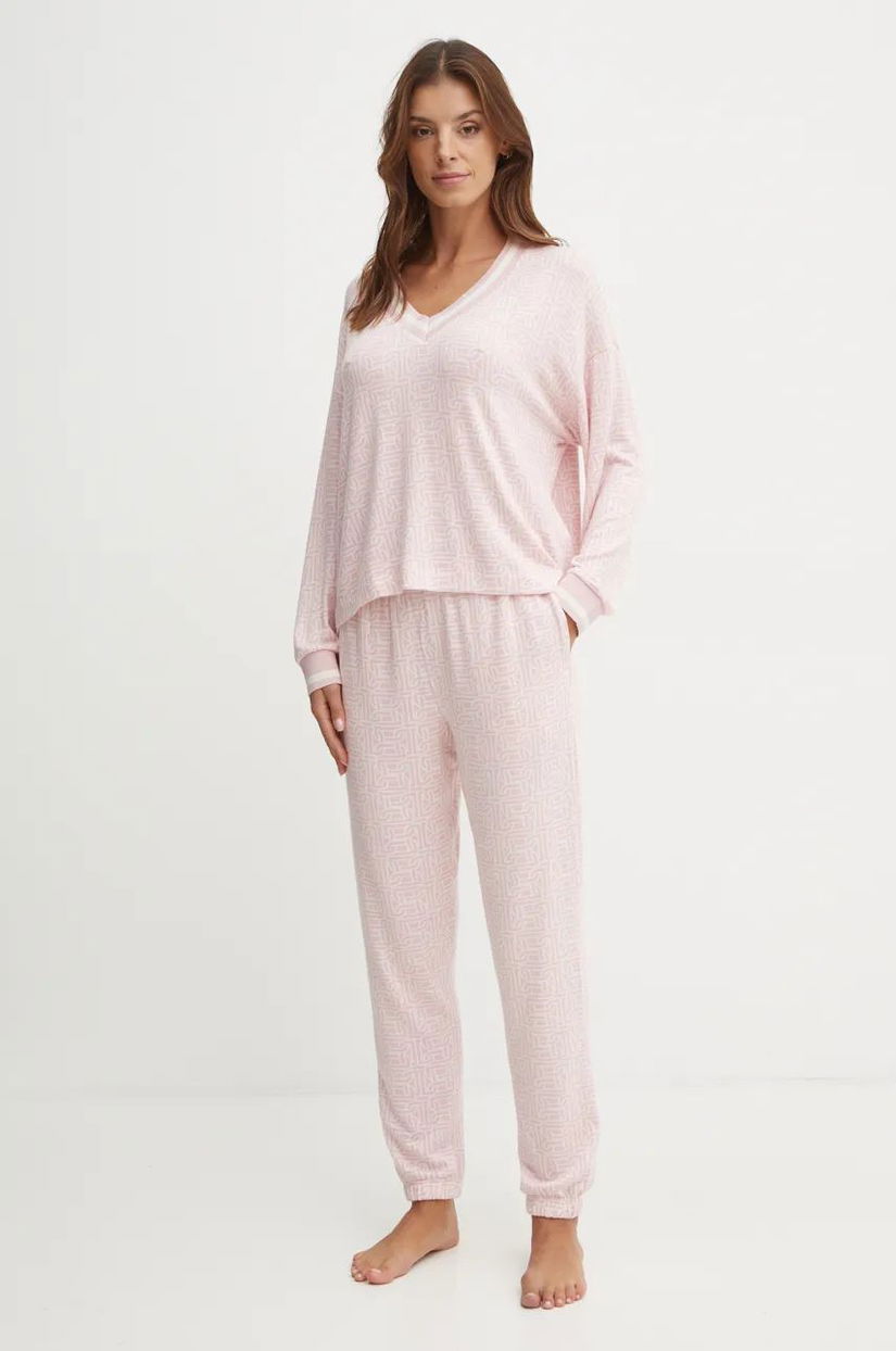 Dkny pijama femei, culoarea roz, YI90020