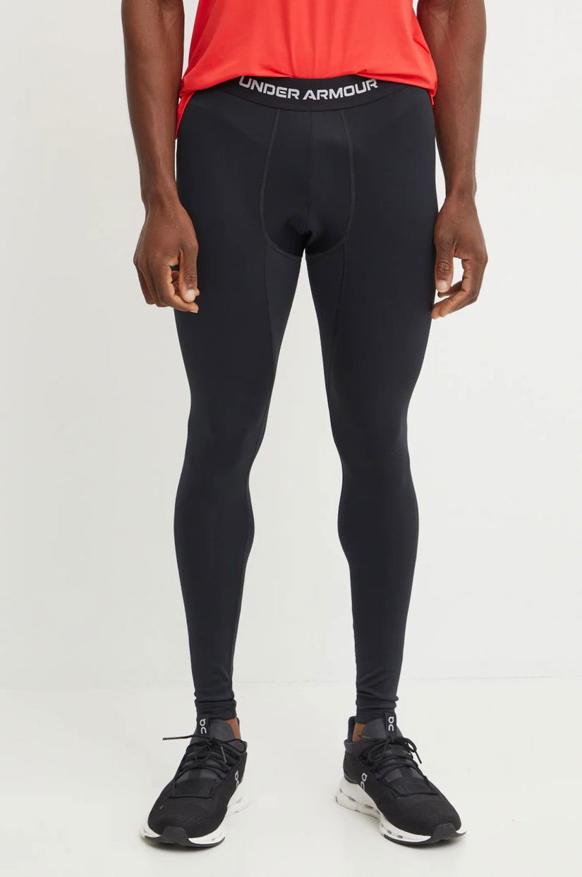 Under Armour leggins de antrenament ColdGear Elite culoarea negru, cu imprimeu, 1386946