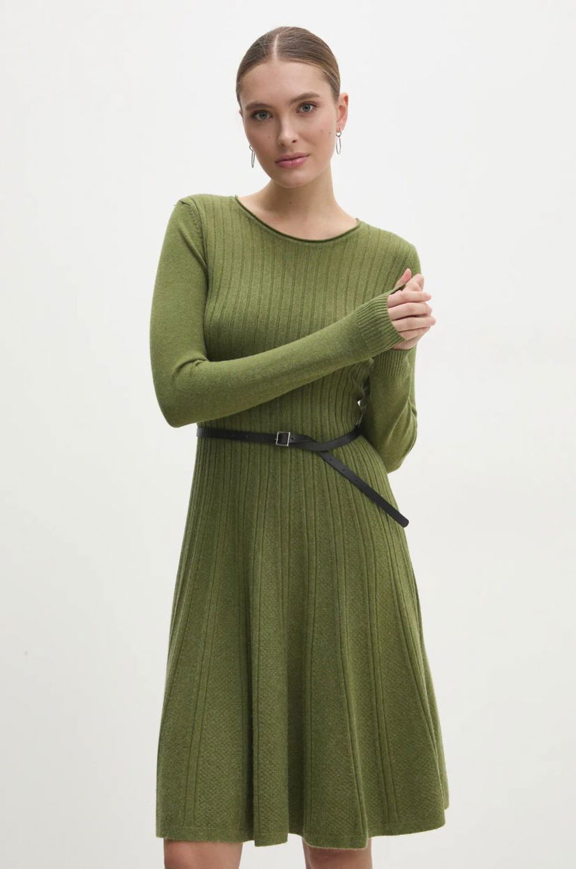 Answear Lab rochie culoarea verde, mini, evazati