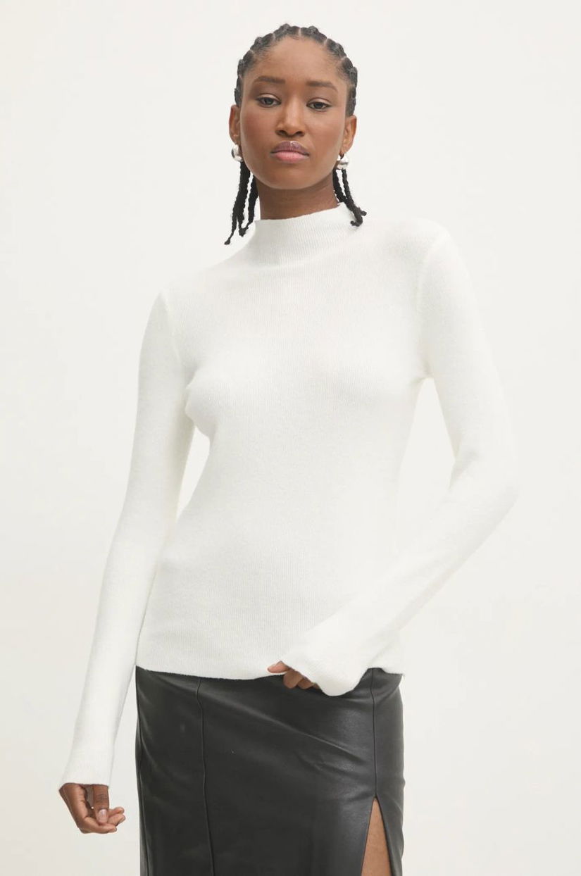 Answear Lab pulover femei, culoarea bej, light, cu turtleneck