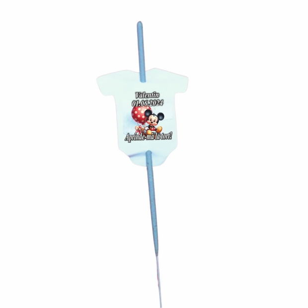 Artificie de Mana Botez, Aprinde-ma la tort, Personalizat, Mickey Mouse, ABB002, 25cm