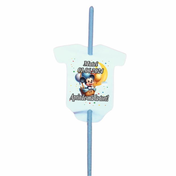 Artificie de Mana Botez, Aprinde-ma la tort, Personalizat, Mickey Mouse, ABB003, 25cm