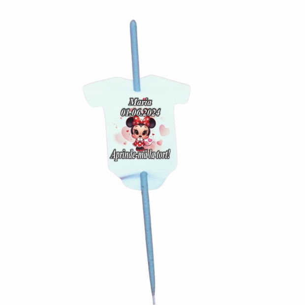 Artificie de Mana Botez, Aprinde-ma la tort, Personalizat, Minnie Mouse, ABB004, 25cm