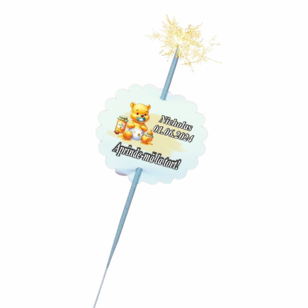 Artificie de Mana Botez, Aprinde-ma la tort, Personalizat, Winnie the Pooh, ABF08, 25cm