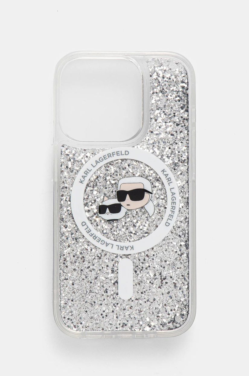 Karl Lagerfeld etui pentru telefon iPhone 15 Pro 6.1 culoarea transparent, KLHMP15LLGKCSGH