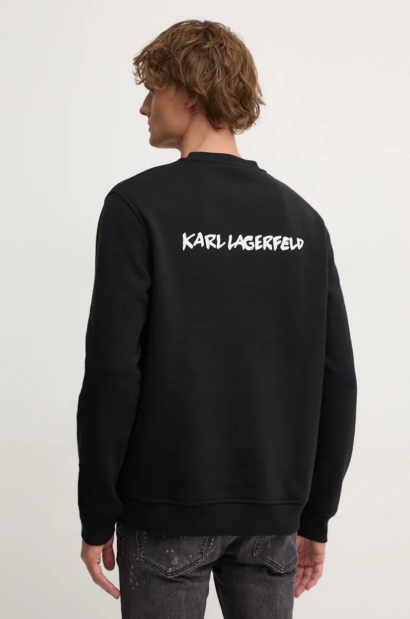 Karl Lagerfeld bluza barbati, culoarea negru, cu imprimeu, 544908.705445