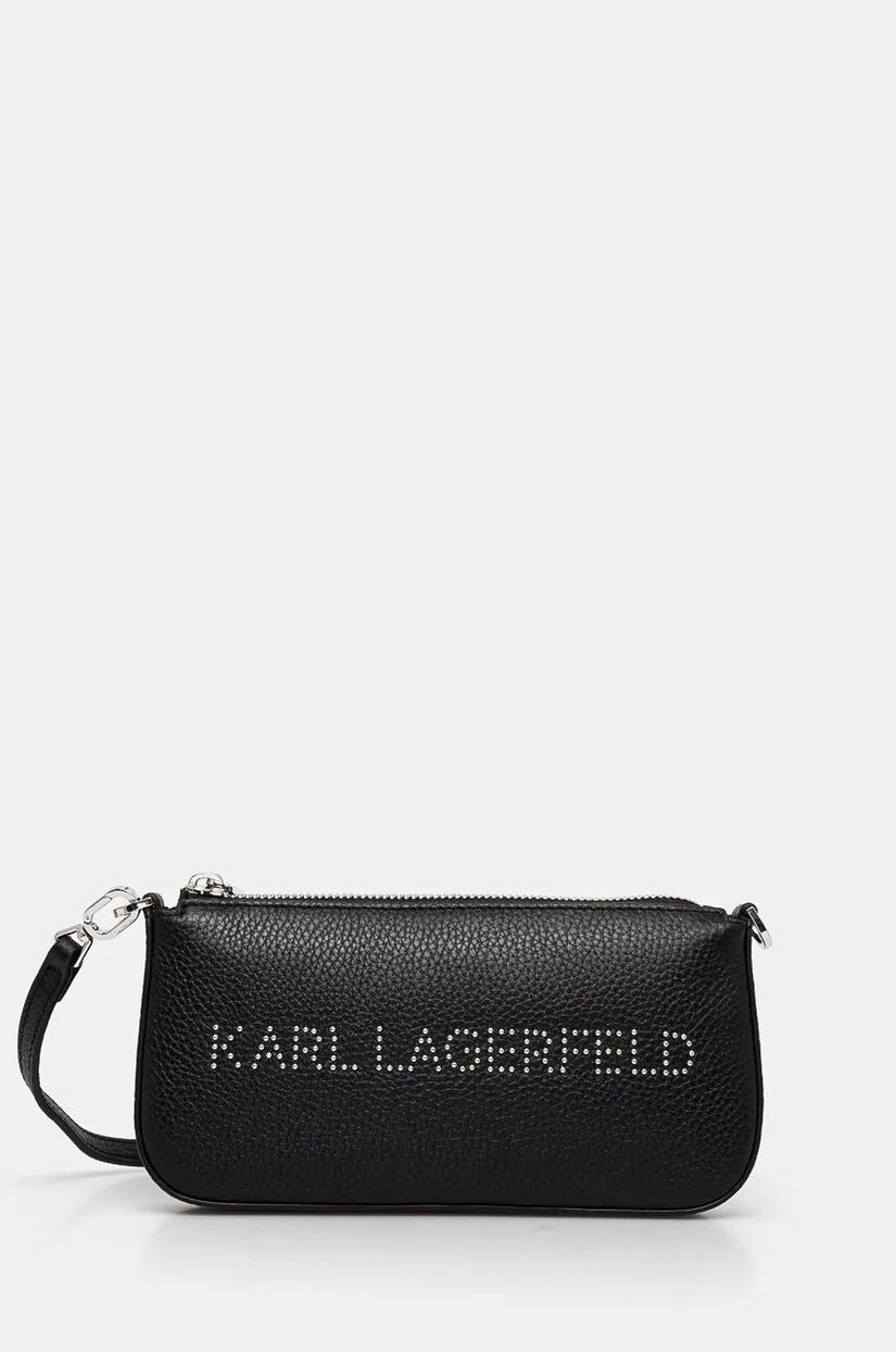 Karl Lagerfeld poseta de piele culoarea negru, 246W3291