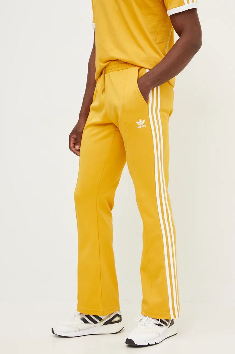 adidas Originals pantaloni de trening 70S Track Pant culoarea galben, cu imprimeu, IX5223