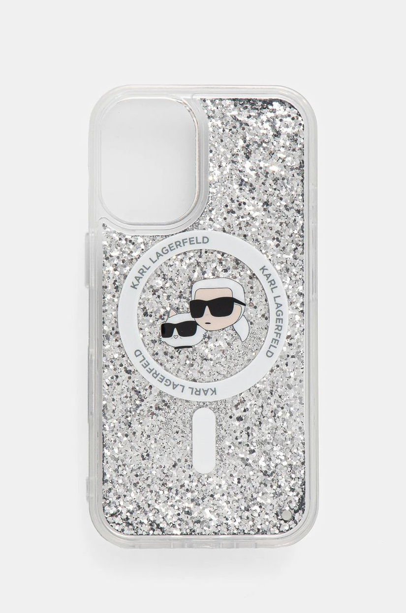 Karl Lagerfeld etui pentru telefon iPhone 16 6.1 culoarea transparent, KLHMP16SLGKCSGH