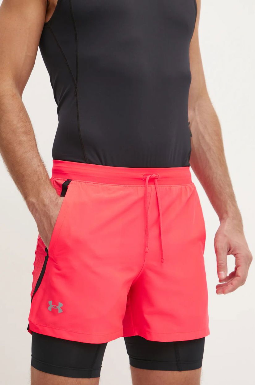 Under Armour pantaloni scurți de alergare Launch culoarea rosu