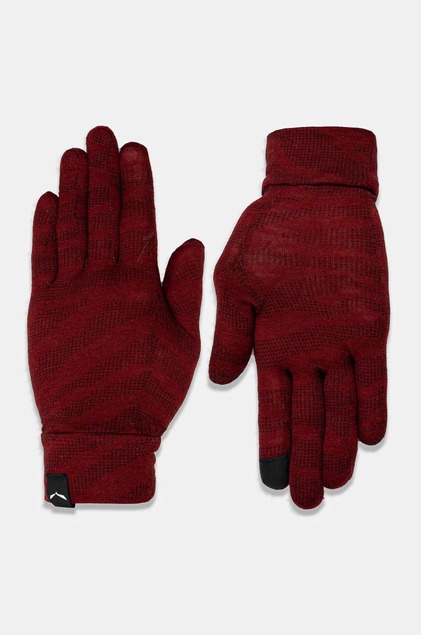 Salewa manusi Cristallo Merino culoarea bordo, 00.0000028514