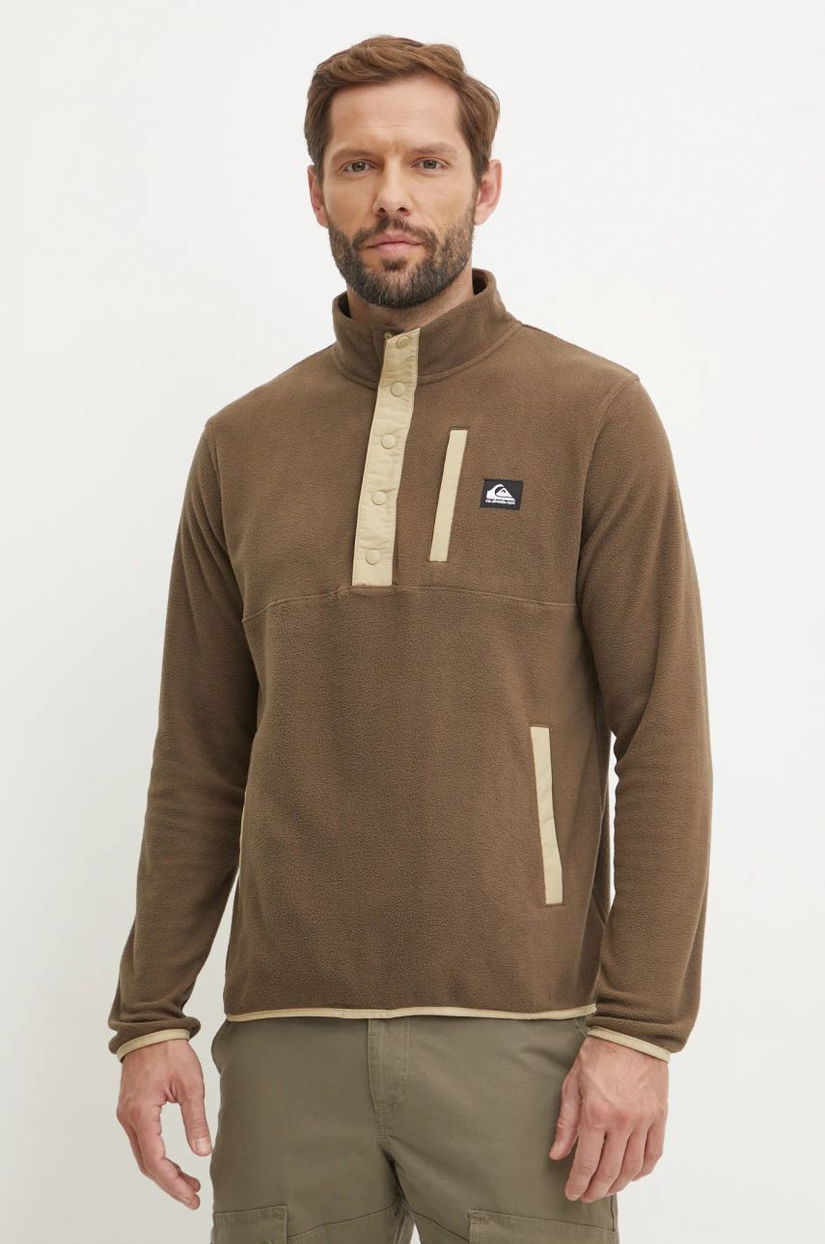 Quiksilver bluza barbati, culoarea maro, neted