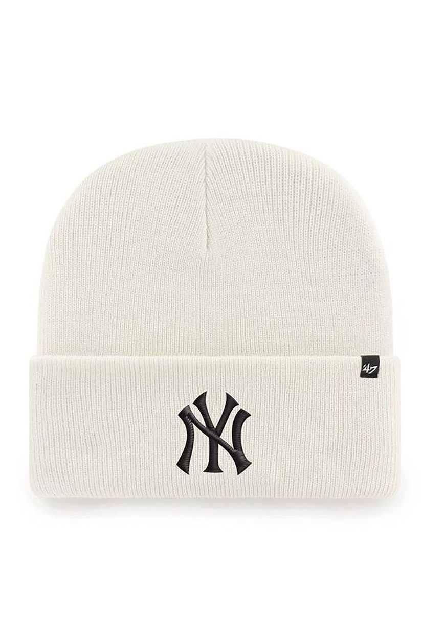 47 brand caciula MLB New York Yankees culoarea bej, din tricot gros, B-HYMKR17ACE-NTD