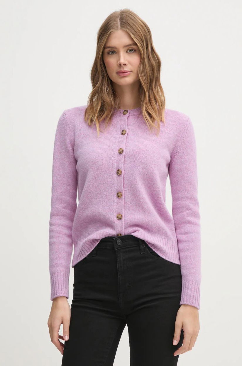 United Colors of Benetton cardigan din lana culoarea violet, 103ME500L