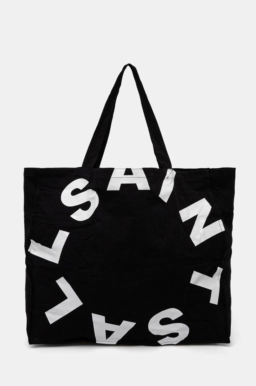 AllSaints geanta de bumbac LARGE TIERRA TOTEBAG culoarea negru, MB705Z