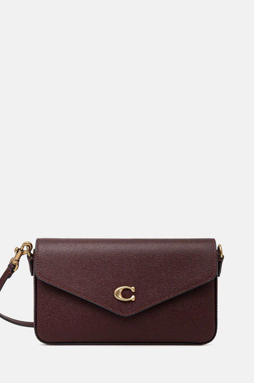 Coach poseta de piele culoarea bordo