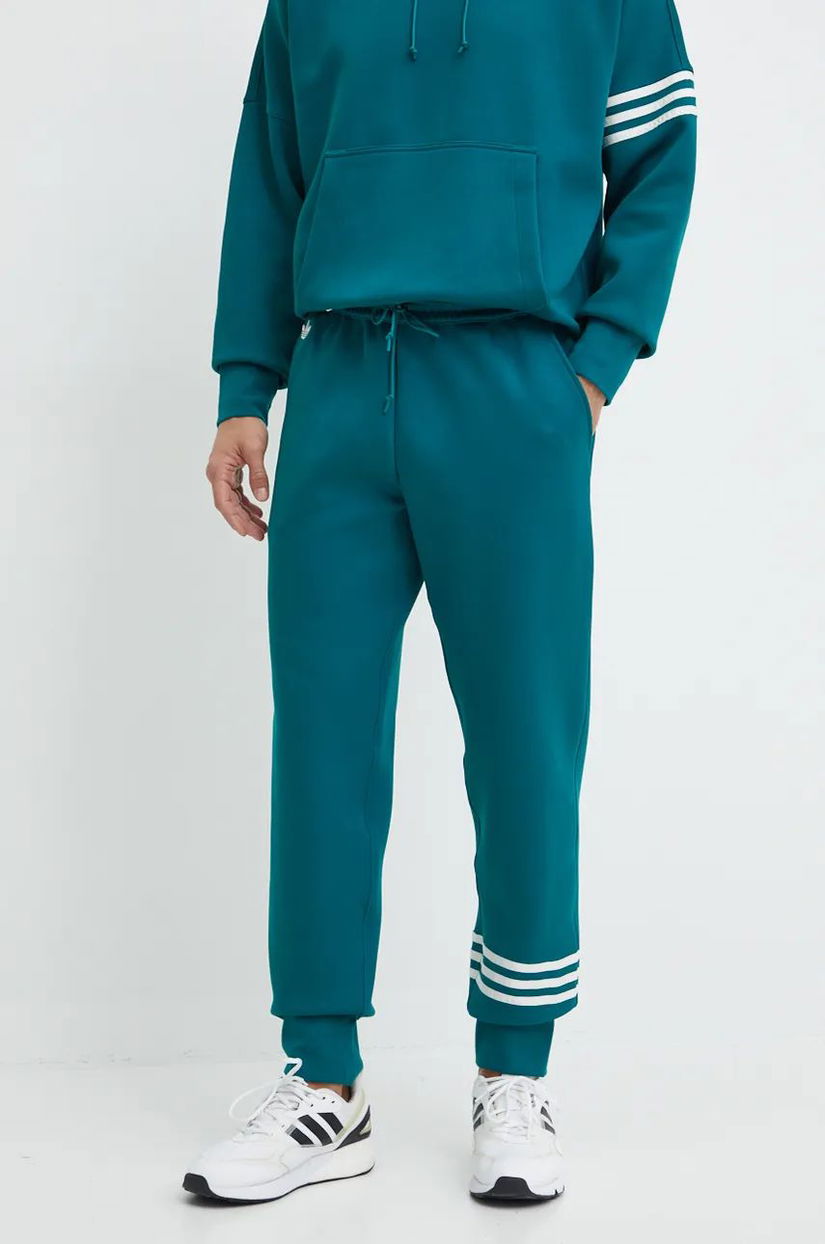 adidas Originals pantaloni de trening Neuclassics C Pant culoarea verde, cu imprimeu, JF9152