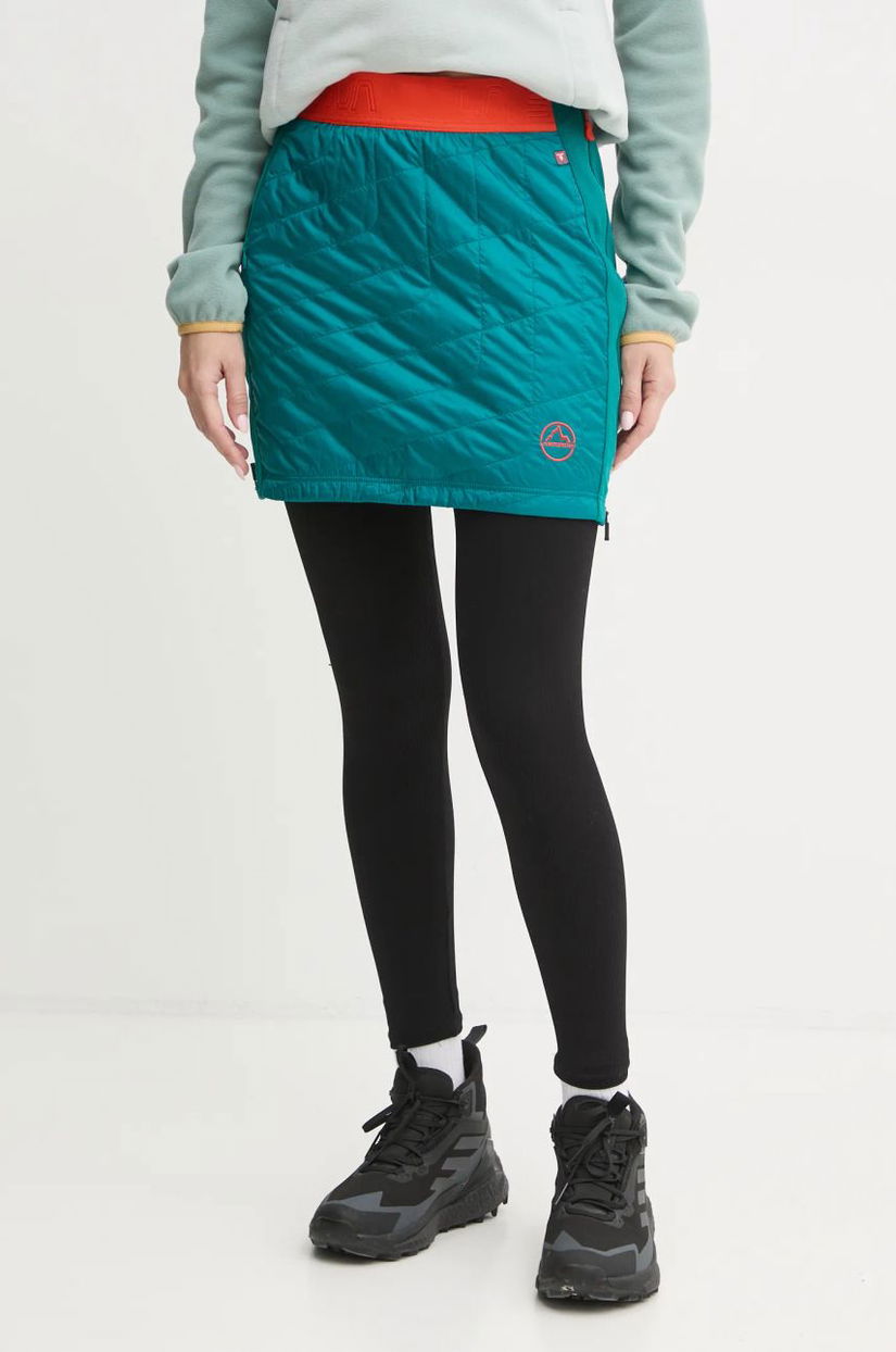 LA Sportiva fustă sport Warm Up Primaloft culoarea verde, mini, drept, M04733322