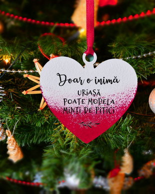 Glob Craciun Inimioara cadru didactic pictat, personalizat cu text