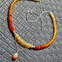 Colier argint opal de foc etiopian carneol light ombre lant argint brioleta  minimalist boho chic trendy - Transport gratuit