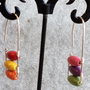 Cercei handmade din sarma si margelute din howlite multicolore