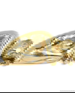 Nud inclinat-statueta din bronz cu finisaj auriu