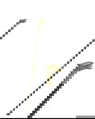 Baston din lemn negru cu maner cap de pasare