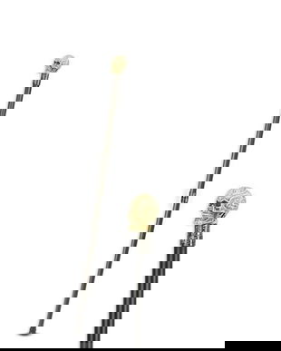 Baston din lemn mahon cu maner craniu