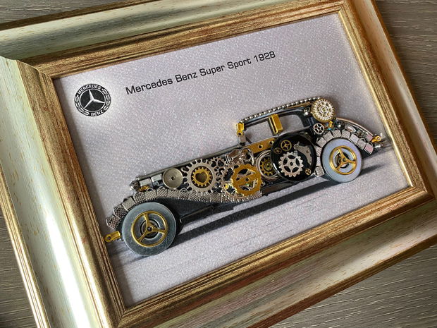 Mercedes Benz Super Sport 1928 Cod M 671・Decor mecanisme vintage・Cadouri zi de nastere