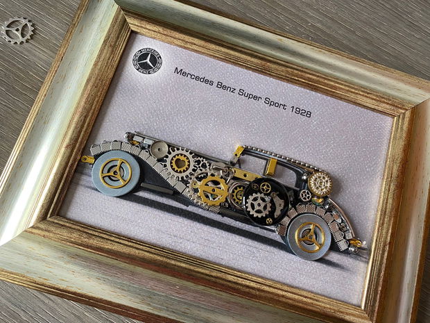 Mercedes Benz Super Sport 1928 Cod M 671・Decor mecanisme vintage・Cadouri zi de nastere