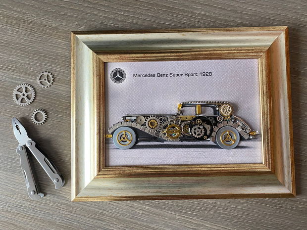 Mercedes Benz Super Sport 1928 Cod M 671・Decor mecanisme vintage・Cadouri zi de nastere