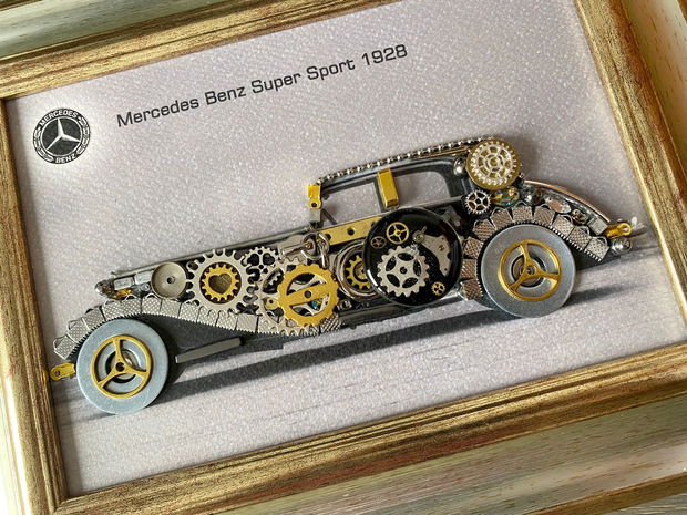 Mercedes Benz Super Sport 1928 Cod M 671・Decor mecanisme vintage・Cadouri zi de nastere