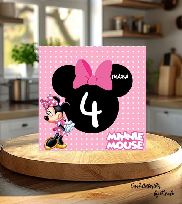 Numar de masa Minnie mouse roz