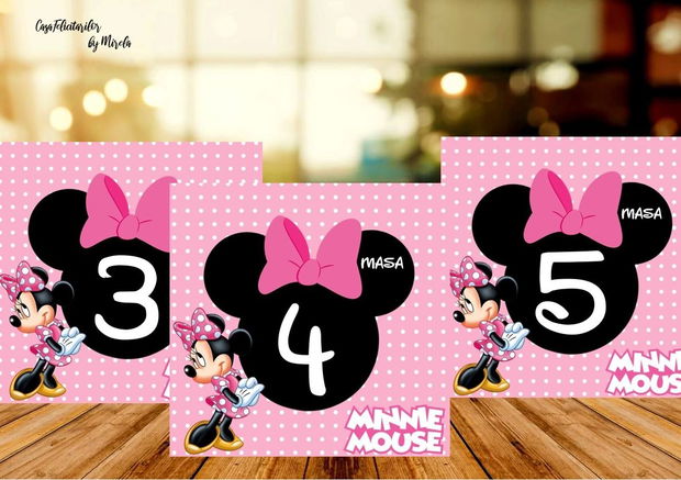 Numar de masa Minnie mouse roz