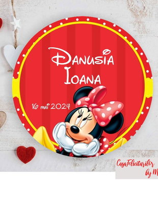 Etichete rotunde  Minnie mouse rosie