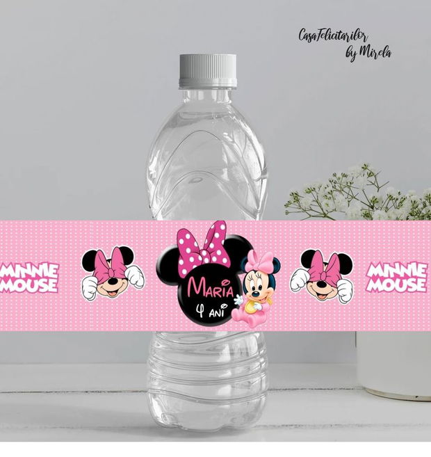 Etichete sticle baby Minnie mouse