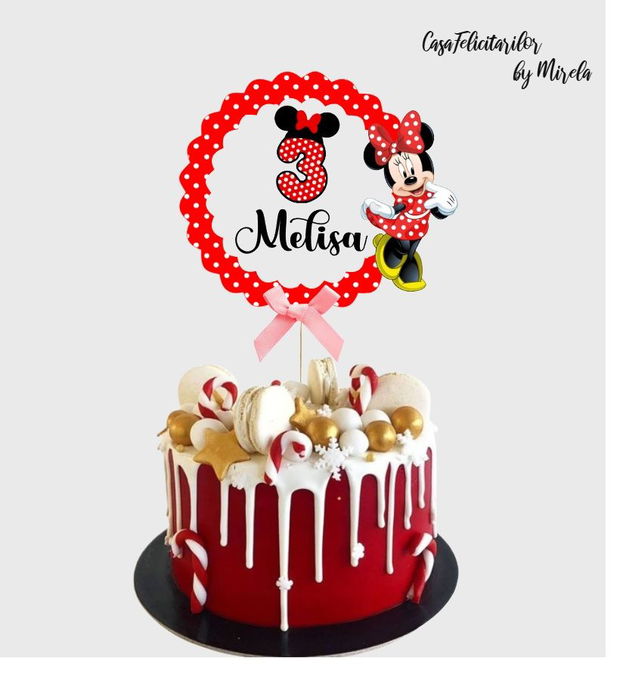 Cifre aniversare  cu tematica Minnie Mouse