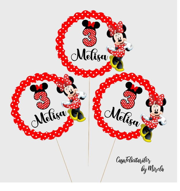 Cifre aniversare  cu tematica Minnie Mouse