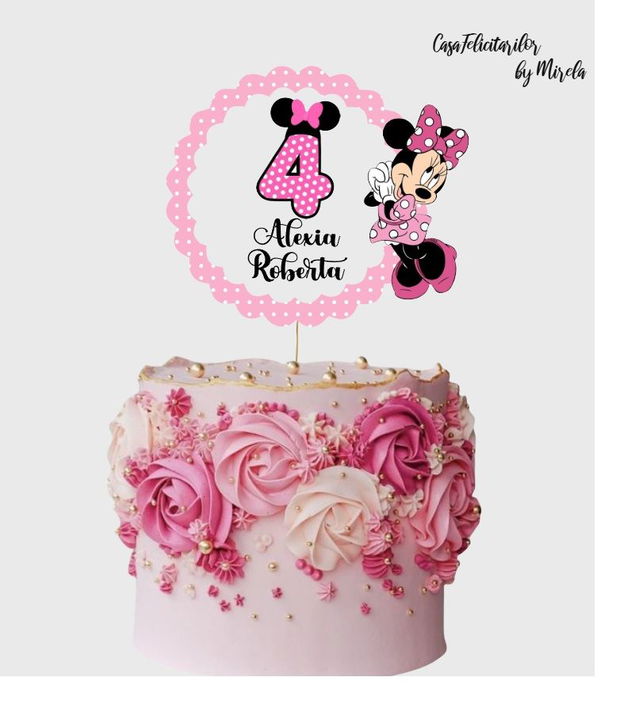 Cifra aniversara Minnie mouse roz