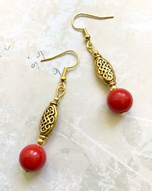 Cercei Jad rosu CRACIUN / MARTISOR