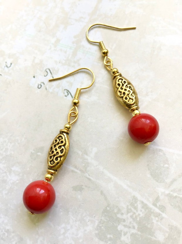 Cercei Jad rosu CRACIUN / MARTISOR