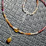 Colier argint spinel natural nuante ombre turmalina opal de foc etiopian brioleta lant argint minimalist boho chic trendy - Transport gratuit