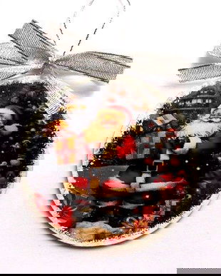 glob pe lemn cu mos craciun 47213